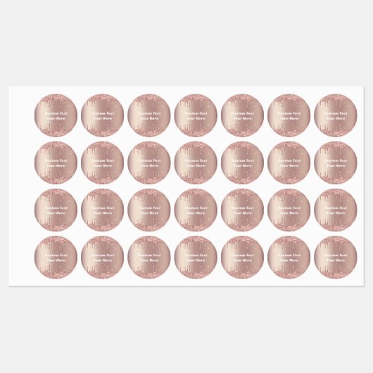 Roos gouden labels met uw aangepaste tekstnaam (Vel)