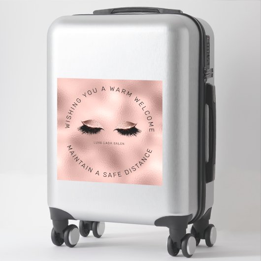 Roos Gouden Lash Salon Afstandelijke Vloer Marker Sticker (Koffer)
