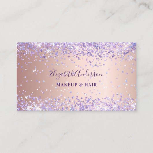 Roos gouden lavendel QR-code Visitekaartje (Voorkant)