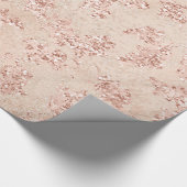 Roos Gouden Leafs Copper Glitter Bruid Verjaardag Cadeaupapier (Hoek)