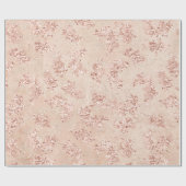 Roos Gouden Leafs Copper Glitter Bruid Verjaardag Cadeaupapier (Vlak)