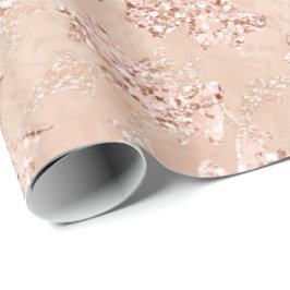 Roos Gouden Leafs Copper Glitter Bruid Verjaardag Cadeaupapier