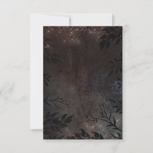 Roos gouden lichten rustieke bruiloft RSVP (Achterkant)