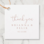 Roos Gouden Liefde Fancy Script Bruiloft Bedankjes Labels (Voorkant)