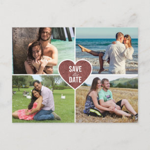 Roos gouden liefde hart bruiloft save the date aankondigingskaart