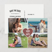 Roos gouden liefde hart bruiloft save the date aankondigingskaart (Voorkant / Achterkant)