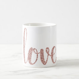 Roos gouden liefde koffie mok, glitter font koffiemok