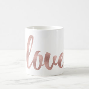 Roos gouden liefde mok, bladlettertype koffiemok
