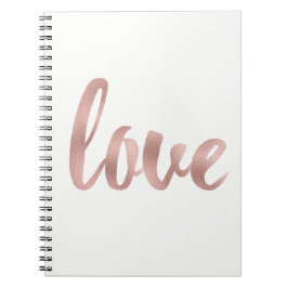 Roos gouden liefde notebook, folielettertype notitieboek