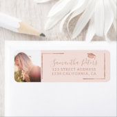 Roos gouden lijst chique graduatie cap foto afstud etiket (Insitu)