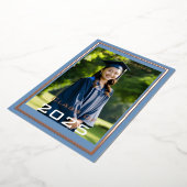 Roos gouden lijst - Klasse van 2025 Folie Uitnodiging (Gedraaid)