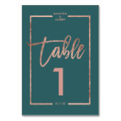 Roos gouden lijst script groen blauwgroen tafelnum kaart (Voorkant)