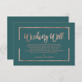 Roos gouden lijst script groen blauwgroen wensen g informatiekaartje (Voorkant / Achterkant)