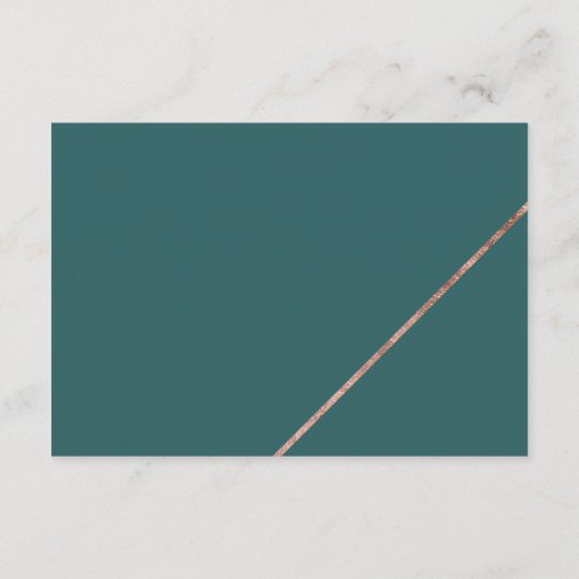 Roos gouden lijst script groen blauwgroen wensen g informatiekaartje (Achterkant)