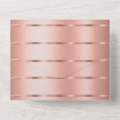 Roos gouden lint bruiloft all in one uitnodiging (Achterkant)