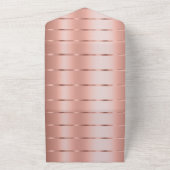 Roos gouden lint bruiloft all in one uitnodiging (Buitenkant)