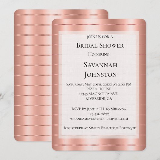 Roos gouden lint Vrijgezellenfeest Kaart (Voorkant / Achterkant)