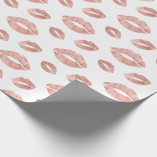 Roos gouden lippen inpakpapier cadeauverpakking (Hoek)
