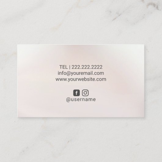 Roos gouden lippen make-up artiest beauty salon pa visitekaartje (Achterkant)