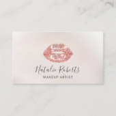 Roos gouden lippen make-up artiest beauty salon pa visitekaartje (Voorkant)