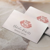 Roos gouden lippen make-up artiest beauty salon pa visitekaartje