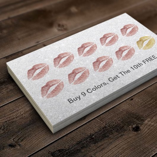 Roos gouden lippen make-up artiest schoonheidssalo klantenkaartje