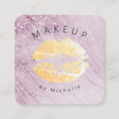 roos gouden lippen Makeup Artist Square Vierkante Visitekaartje (Voorkant)