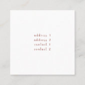 roos gouden lippen op roze marmer en faux glitter vierkante visitekaartje (Achterkant)