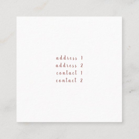 roos gouden lippen op roze marmer en faux glitter vierkante visitekaartje (Achterkant)