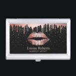 Roos gouden lips glitter maken voor artistieke dri visitekaarthouder<br><div class="desc">Maak een artiest die Roos Gold Lips zwart met een glitter-visitekaartje.</div>