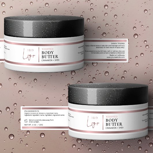 Roos gouden Logo 4 oz cosmetische pot waterdicht l Sticker