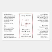 Roos Gouden Logo 4 OZ Kosmetische Flesomslag Etike Rechthoekige Sticker (Voorkant)