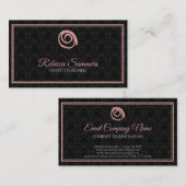 Roos Gouden Logo Zwart Damask Visitekaartje (Voorkant / Achterkant)