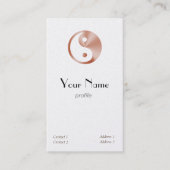Roos gouden look Yin Yang -verticaal Visitekaartje (Voorkant)