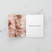 Roos gouden luipaard bruiloft dank u kaart (Binnen)