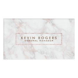 Roos-gouden luxe faux marmer naambadge