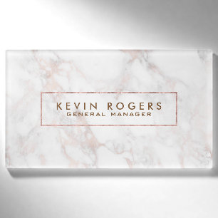 Roos-gouden luxe faux marmer naambadge