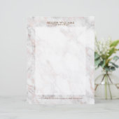 Roos-gouden luxe faux marmeren steen briefhoofd (Staand voorkant)