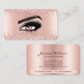 Roos gouden luxueuze glitterdruppels visitekaartje (Voorkant / Achterkant)