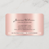 Roos gouden luxueuze glitterdruppels visitekaartje (Achterkant)