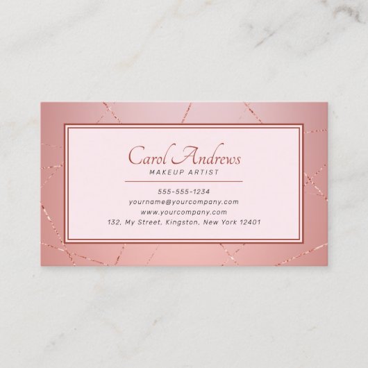 Roos gouden make-up artiest bruids make-up wimpers visitekaartje (Voorkant)