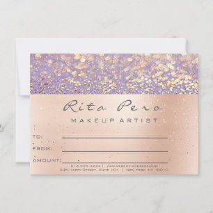 Roos Gouden Make-up Artiest Certificaat Gift Paars