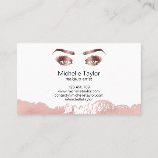 Roos gouden make-up artist wimpers wimper wenkbrau visitekaartje (Achterkant)