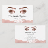 Roos gouden make-up artist wimpers wimper wenkbrau visitekaartje (Voorkant / Achterkant)
