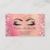 Roos gouden make-up glitter wimpers kroon Logo QR Visitekaartje (Voorkant)