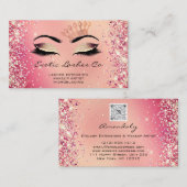 Roos gouden make-up glitter wimpers kroon Logo QR Visitekaartje (Voorkant / Achterkant)