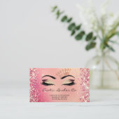 Roos gouden make-up glitter wimpers kroon Logo QR Visitekaartje (Staand voorkant)