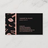 Roos gouden make-upkunstenaar zweert lippenogen visitekaartje (Achterkant)