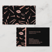 Roos gouden make-upkunstenaar zweert lippenogen visitekaartje (Voorkant / Achterkant)