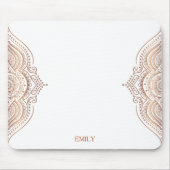 Roos-gouden  mandala aangepaste tekst muismat (Voorkant)